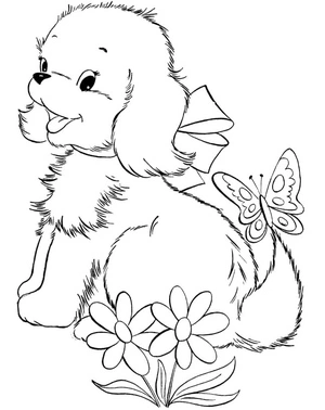 Página para Colorir Cão Encantador