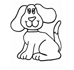 Página de Colorir Gratuita de Cachorro para Crianças