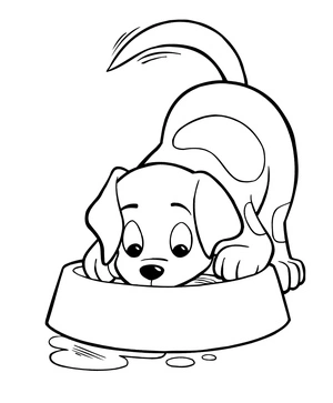 Página para Colorir Lanchinho para cachorro
