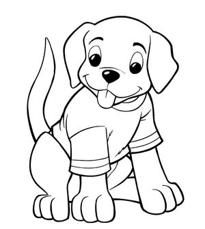 Página para Colorir Filhote de Cachorro