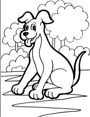 Página para Colorir Resumo de um Cachorro