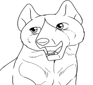 Página para Colorir Desenho para Colorir de Akita Americano para Imprimir