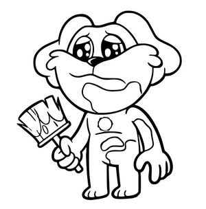 Página para Colorir Cachorro de Azul
