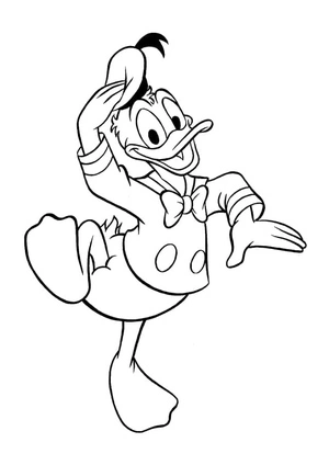 Página para Colorir Pato Donald da Disney