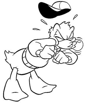 Página para Colorir Donald Duck espirrando