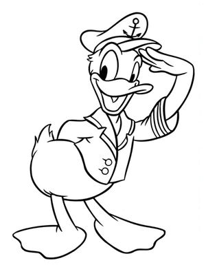 Página para Colorir Pato Donald, o Capitão
