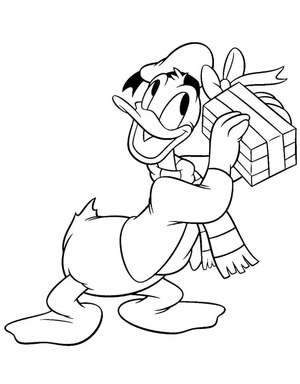 Pato Donald com um Presente
