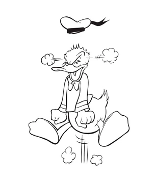Página para Colorir Pato Donald Furioso
