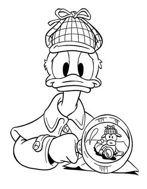Página para Colorir Detetive Pato Donald