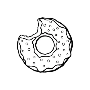 Página para Colorir Um Donut com uma Mordida