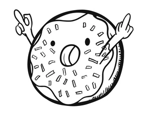 Página para Colorir Donut Relaxante