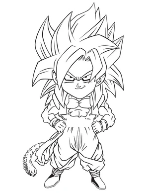 Página para Colorir Chibi Gogeta de Dragon Ball Z