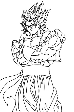 Personagem de Dragon Ball Z chamado Gogeta