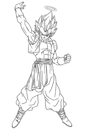 Página para Colorir Dragon Ball Z - Gogeta