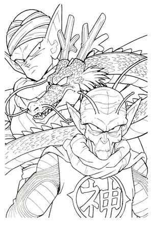 Página para Colorir Piccolo e Rei Piccolo de Dragon Ball Z