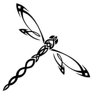 Página para Colorir Tatuagem de Libélula