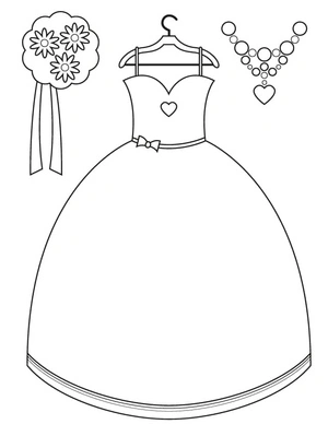 Página para Colorir Vestidos para Casamentos