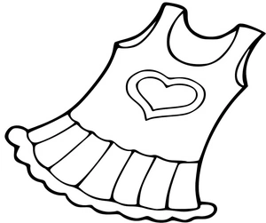 Página para Colorir Vestido Infantil Feminino