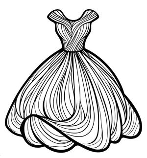 Página para Colorir Imagem de um Vestido Bonito