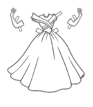 Página para Colorir Página para Colorir de Vestido de Menina para Imprimir