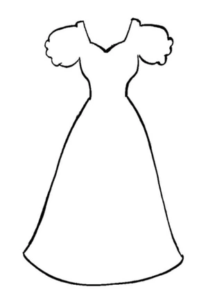 Página para Colorir Página de Colorir Vestido Simples