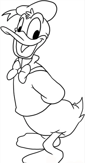 Página para Colorir Pato Donald Alegre