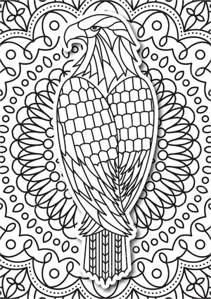 Página para Colorir Mandala Águia Bela