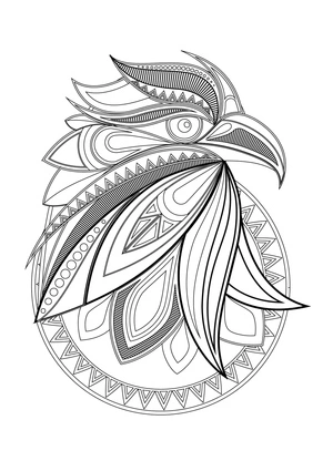 Página para Colorir Mandala Criativa de Águia Retrato