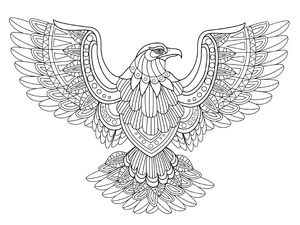 Página para Colorir Mandala Águia Majestosa
