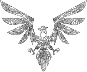 Página para Colorir Logo Águia Mandala