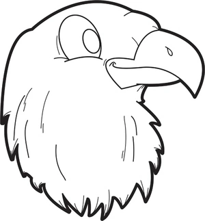 Página para Colorir Rosto de Águia Cômico