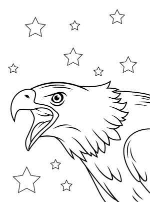 Página para Colorir Remo da Águia com Estrelas