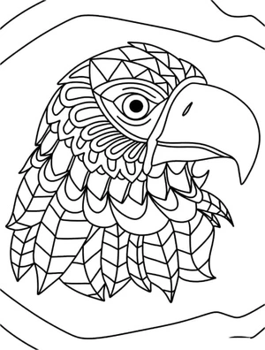 Página para Colorir Cabeça de Águia Simples