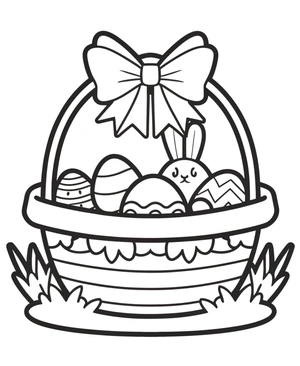 Página para Colorir Página para Colorir Cesta de Páscoa Grátis