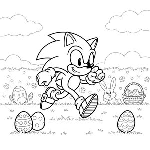 Desenho do Sonic de Páscoa