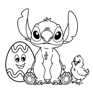 Desenho Animado Stitch Temático de Páscoa