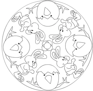 Página para Colorir Mandala Encantadora de Páscoa