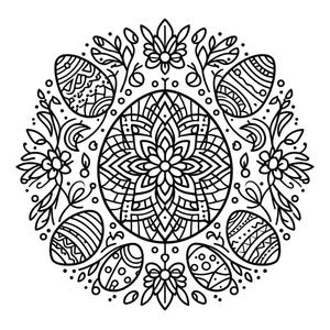 Página de Colorir Mandala de Páscoa