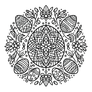 Página para Colorir Página de Colorir Mandala de Páscoa