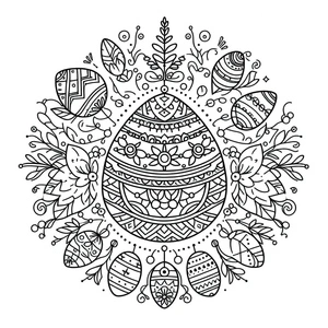 Página para Colorir Delícia de Mandala de Páscoa
