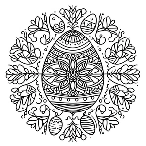 Página para Colorir Mandala de Páscoa