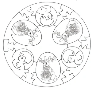 Página para Colorir Mandala de Páscoa para Colorir para Imprimir