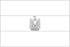Página para Colorir da Bandeira Egípcia para Imprimir