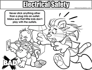 Página para Colorir Página para Colorir Tomadas Elétricas para Segurança Infantil