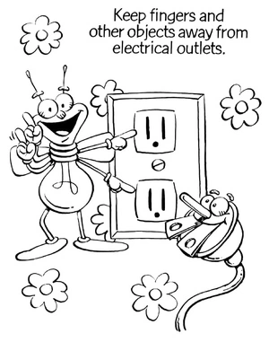 Página para Colorir Página para Colorir sobre Segurança Elétrica