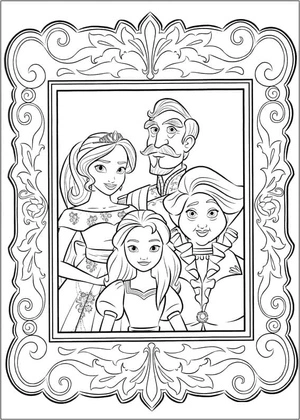 Página para Colorir A Família Real da Elena