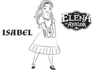 Página para Colorir Princesa Isabel de Avalor
