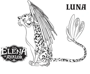 Página para Colorir Princesa Luna de Elena de Avalor