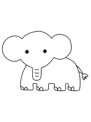Página para Colorir Elefante Simplificado
