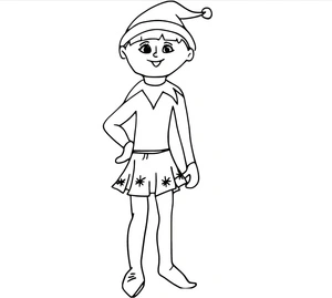 Página para Colorir Elfo Fofo na Prateleira